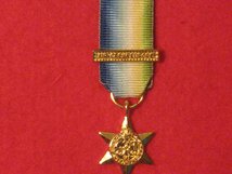 MINIATURE ATLANTIC STAR MEDAL WITH AIR CREW EUROPE CLASP MEDAL