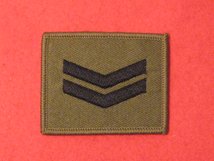 CPL CORPORAL 2 BAR BADGE OLIVE GREEN SEW ON BADGE