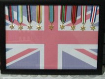 FRAMED MINIATURE MEDAL DISPLAY SET OF ALL 9 WW2 CAMPAIGN STARS MEDAL.