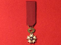 MINIATURE BELGIUM ORDER OF THE CROWN 5TH CLASS KNIGHTS GF CONTEMPORARY MEDAL