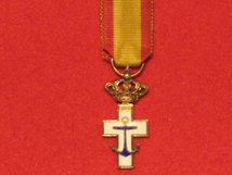 MINIATURE SPAIN ORDER OF NAVAL MERIT CROSS DECORATION WHITE CLASS 1870 1925 CONTEMPORARY MEDAL GVF