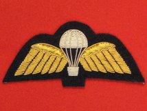 NUMBER 1 DRESS PARACHUTE TRAINED WINGS GOLD ON PATROL BLUE BADGE