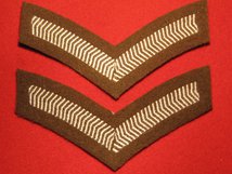 NUMBER 2 DRESS FAD 1 BAR LCPL CHEVRON ON FAD BROWN PAIR OF BADGES