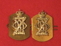 13TH 18TH ROYAL HUSSARS MILITARY COLLAR BADGES