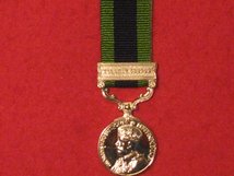 MINIATURE INDIA GENERAL SERVICE MEDAL IGS 1908 1935 WITH MALABAR 1921 22 CLASP MEDAL GV
