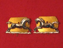 QUEENS ROYAL HUSSARS QRH REGIMENT MILITARY COLLAR BADGES