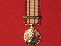 MINIATURE NAVAL GENERAL SERVICE MEDAL 1915 1962 BOMB AND MINE CLEARANCE CLASP MEDAL EIIR