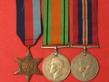 FULL SIZE ORIGINAL WORLD WAR 2 SET OF 3 MEDALS 1939 45 STAR  DEFENCE MEDAL AND END OF WAR MEDAL