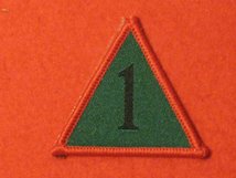 BRITISH ARMY 1ST ARMOURED INFANTRY BRIGADE BADGE AKA 1 MECH BRIGADE TRIANGLE RED EDGE