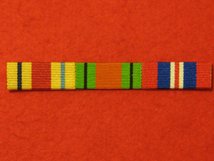 AFRICA STAR - DEFENCE MEDAL - END OF WAR MEDAL RIBBON SEW ON BAR