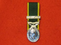 MINIATURE COURT MOUNTED TERRITORIAL EFFICIENCY MEDAL EIIR WITH 2ND AWARD BAR