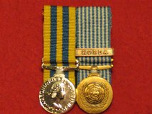 MINIATURE COURT MOUNTED BRITISH KOREA MEDAL AND UN KOREA MEDAL