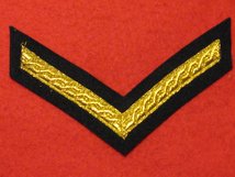 MESS DRESS 1 BAR LANCE CORPORAL CHEVRON GOLD ON BLACK BADGE