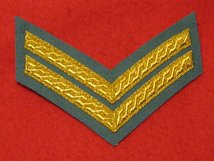 MESS DRESS 2 BAR CORPORAL CHEVRON GOLD ON POMPADOUR BLUE BADGE