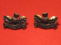 ROYAL REGIMENT OF SCOTLAND REGIMENT BLACK MILITARY COLLAR BADGES