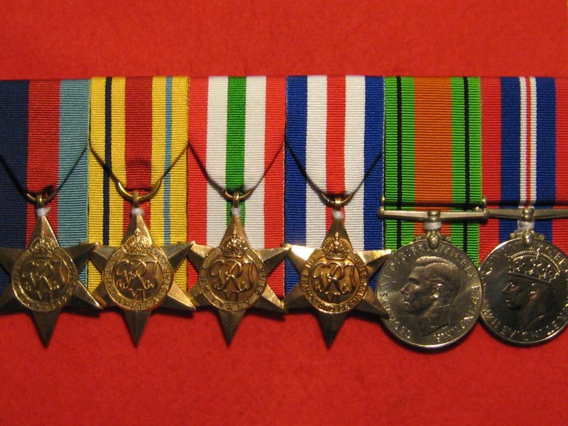 Britain full size WW2 GENUINE silk ribbon for Africa Star medal  6" Length