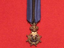 MINIATURE BELGIUM ORDER OF LEOPOLD II GOLD MEDAL KNIGHTS CROSS