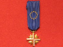 MINIATURE FRANCE CROSS OF THE EUROPEAN CONFEDERATION OF FORMER COMBATANTS BRONZE GILT MEDAL GVF
