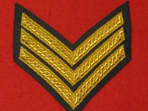 MESS DRESS 3 BAR SERGEANT CHEVRON GOLD ON RAF BLUE BADGE