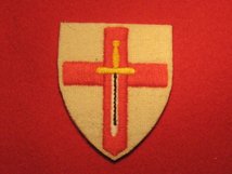 BRITISH ARMY FIRST ARMY GROUP FORMATION BADGE WW2 RED CROSS ON WHITE