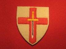 BRITISH ARMY FIRST ARMY GROUP FORMATION BADGE WW2 RED CROSS ON WHITE