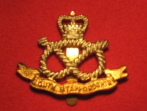 SOUTH STAFFORDSHIRE REGIMENT CAP BADGE QC QUEENS CROWN