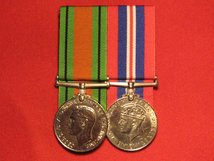 FULL SIZE COURT MOUNTED ORIGINAL WORLD WAR 2 SET OF 2 MEDALS DEFENCE MEDAL END OF WAR MEDAL