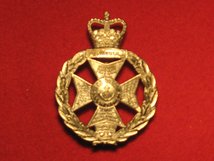 THE RIFLE BRIGADE PRINCE CONSORTIUM REGIMENT CAP BADGE QC QUEENS CROWN