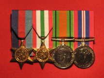 FULL SIZE COURT MOUNTED ORIGINAL WORLD WAR 2 SET OF 4 MEDALS 1939 45 STAR ITALY STAR DEFENCE MEDAL END OF WAR MEDAL