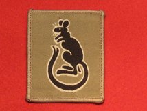 BRITISH ARMY 7TH ARMOURED BRIGADE FORMATION BADGE BLACK ON BEIGE