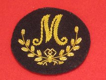 NUMBER 1 DRESS MORTAR TRAINED GOLD ON BLACK BADGE