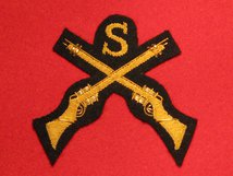 NUMBER 1 DRESS CROSSED RIFLES SNIPER GOLD ON DARK BLUE BADGE