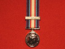 MINIATURE HUMANITARIAN SERVICE MEDAL CIIIR WITH GAZA CLASP CHARLES III